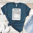 Teacher Nutrition Facts Teachers Nutritional Fact Women's Heather T-Shirt Heather Deep Teal