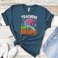 Teachers Love Brains Halloween 2025 Skeleton Costume Women's Heather T-Shirt Heather Deep Teal Teachers Love Brains Halloween 2025 Skeleton Costume Women's Heather T-Shirt Heather Deep Teal