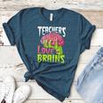 Teachers Love Brains Zombie Teacher Halloween Zombies Women's Heather T-Shirt Heather Deep Teal
