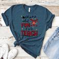 Teachers Oh What Fun It Is To Teach Cute Red Plaid Reindeer Women's Heather T-Shirt Heather Deep Teal