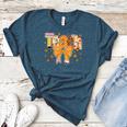 Thanksgiving Teacher Pencil Bow One Thankful Teacher Fall Women's Heather T-Shirt Heather Deep Teal