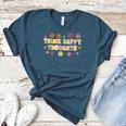 Think Happy Thoughts Teens Spring Positive Message Teachers For Men Women Girls Kids Women's Heather T-Shirt Heather Deep Teal