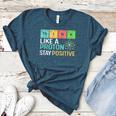 Think Like A Proton Stay Positive Science Teacher Women's Heather T-Shirt Heather Deep Teal