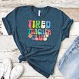 Tired Teachers Club Groovy Teachers Back To School Women's Heather T-Shirt Heather Deep Teal Tired Teachers Club Groovy Teachers Back To School Women's Heather T-Shirt Heather Deep Teal