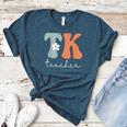TK Teacher Retro Groovy Vintage Happy First Day Of School Women's Heather T-Shirt Heather Deep Teal