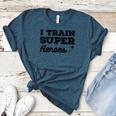 I Train Superheroes For Teacher Coach Men Women Women's Heather T-Shirt Heather Deep Teal I Train Superheroes For Teacher Coach Men Women Women's Heather T-Shirt Heather Deep Teal