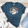 Trick Or Teach Groovy Retro Ghost Halloween Teacher Kids Women's Heather T-Shirt Heather Deep Teal Trick Or Teach Groovy Retro Ghost Halloween Teacher Kids Women's Heather T-Shirt Heather Deep Teal
