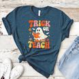Trick Or Teach Halloween Shirt For Teacher Kids Floral Ghost Women's Heather T-Shirt Heather Deep Teal Trick Or Teach Halloween Shirt For Teacher Kids Floral Ghost Women's Heather T-Shirt Heather Deep Teal