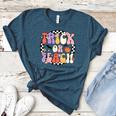 Trick Or Teach Retro Groovy Halloween Teacher Women's Heather T-Shirt Heather Deep Teal Trick Or Teach Retro Groovy Halloween Teacher Women's Heather T-Shirt Heather Deep Teal