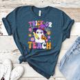 Trick Or Teach Teacher Ghost Teaching Fun Halloween Teacher Women's Heather T-Shirt Heather Deep Teal