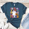 Trick Or Teach Teacher Pencil Ghost Halloween Teacher Women's Heather T-Shirt Heather Deep Teal Trick Or Teach Teacher Pencil Ghost Halloween Teacher Women's Heather T-Shirt Heather Deep Teal