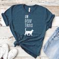 Un Deux Trois Cat Shirt French Teacher Women's Heather T-Shirt Heather Deep Teal Un Deux Trois Cat Shirt French Teacher Women's Heather T-Shirt Heather Deep Teal