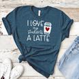 Valentines Day Teacher Tee I Love My Students A Latte Women's Heather T-Shirt Heather Deep Teal