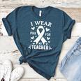I Wear Pink For My Teacher Cancer Awareness Women's Heather T-Shirt Heather Deep Teal