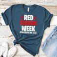 We Wear Red For Red Ribbon Week Awareness Mothers Teachers Women's Heather T-Shirt Heather Deep Teal We Wear Red For Red Ribbon Week Awareness Mothers Teachers Women's Heather T-Shirt Heather Deep Teal