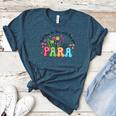 Wildflower Para Floral Paraprofessional Paraeducator Teacher Women's Heather T-Shirt Heather Deep Teal