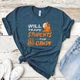 Will Trade Students For Candy Halloween Costume Teacher Women's Heather T-Shirt Heather Deep Teal Will Trade Students For Candy Halloween Costume Teacher Women's Heather T-Shirt Heather Deep Teal