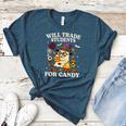 Will Trade Students For Candy Teacher Ghost Halloween Women's Heather T-Shirt Heather Deep Teal Will Trade Students For Candy Teacher Ghost Halloween Women's Heather T-Shirt Heather Deep Teal