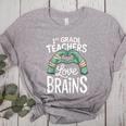 1st Grade Teachers Love Brains Shirt Halloween Teacher Women's Heather T-Shirt Athletic Heather