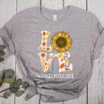 4th Grade Teacher Love Autumn Fall Sunflower Appreciation Women's Heather T-Shirt Athletic Heather
