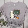 67 Teacher Halloween Ghost Six Seven Meme Math Joke Women's Heather T-Shirt Athletic Heather