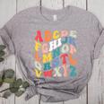 Alphabet Hi Back To School ABC Pre K Kindergarten Teacher Women's Heather T-Shirt Athletic Heather Alphabet Hi Back To School ABC Pre K Kindergarten Teacher Women's Heather T-Shirt Athletic Heather
