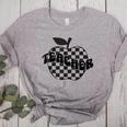 Back To School Checkered Apple Teacher Checkerboard Teacher For Men Women Girls Kids Women's Heather T-Shirt Athletic Heather