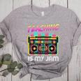 Back To School Retro Teaching Is My Jam 80s Teacher Boombox Women's Heather T-Shirt Athletic Heather