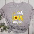 Back To School Teach Love And Inspire Teacher Sunflower Women's Heather T-Shirt Athletic Heather