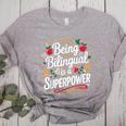 Being Bilingual Is A Superpower ESL Teacher School Women's Heather T-Shirt Athletic Heather
