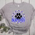 Blue Bobcats School Spirit Coquette Bow Mascot Teacher Women's Heather T-Shirt Athletic Heather Blue Bobcats School Spirit Coquette Bow Mascot Teacher Women's Heather T-Shirt Athletic Heather