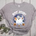Boo Jour Ghost Halloween French Teacher Cute Coffe Croissant Women's Heather T-Shirt Athletic Heather Boo Jour Ghost Halloween French Teacher Cute Coffe Croissant Women's Heather T-Shirt Athletic Heather