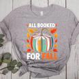 All Booked For Fall Book Pumpkin Autumn Thanksgiving Teacher Women's Heather T-Shirt Athletic Heather All Booked For Fall Book Pumpkin Autumn Thanksgiving Teacher Women's Heather T-Shirt Athletic Heather