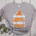 My Broom Broke So Now I Teach Halloween Teacher Women's Heather T-Shirt Athletic Heather