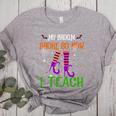 My Broom Broke So Now I Teach Teacher Witch Halloween Women's Heather T-Shirt Athletic Heather