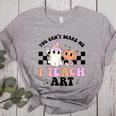 You Can't Scare Me I Teach Art Retro Teacher Ghost Halloween Women's Heather T-Shirt Athletic Heather