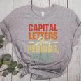Capital Letters And Periods Bruh Teacher Grammar Kids Women's Heather T-Shirt Athletic Heather