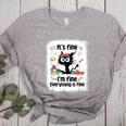 Cat It's Fine I'm Fine Everything Is Fine Teacher Life Women's Heather T-Shirt Athletic Heather Cat It's Fine I'm Fine Everything Is Fine Teacher Life Women's Heather T-Shirt Athletic Heather