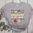 Childcare Is My Jam Child Care Teacher School Psychologist Women's Heather T-Shirt Athletic Heather