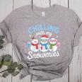 Chillin With My Snowmie Women Christmas Snowman Teacher Snow Women's Heather T-Shirt Athletic Heather