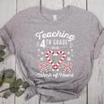 Christmas Candy Cane Work Of Heart Fourth 4th Grade Teacher Women's Heather T-Shirt Athletic Heather
