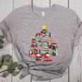 Christmas Library Tree Love Reading Books Nerd Teacher Women's Heather T-Shirt Athletic Heather Christmas Library Tree Love Reading Books Nerd Teacher Women's Heather T-Shirt Athletic Heather