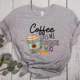 Coffee Gives Me Teacher Power Teacher Elementary Women Women's Heather T-Shirt Athletic Heather