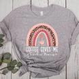 Coffee Gives Me Teacher Powers Leopard Rainbow Teacher Women's Heather T-Shirt Athletic Heather Coffee Gives Me Teacher Powers Leopard Rainbow Teacher Women's Heather T-Shirt Athletic Heather