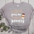 Coffee Gives Me Teacher Powers Teacher Women's Heather T-Shirt Athletic Heather