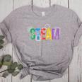 Colorful Steam Letters For Steam Program Teacher And Student Women's Heather T-Shirt Athletic Heather Colorful Steam Letters For Steam Program Teacher And Student Women's Heather T-Shirt Athletic Heather