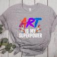Cool Art For Men Women Art Teacher Artist Painter Superpower Women's Heather T-Shirt Athletic Heather