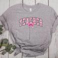 Coquette Bow Back To School First Day Teacher Women's Heather T-Shirt Athletic Heather Coquette Bow Back To School First Day Teacher Women's Heather T-Shirt Athletic Heather