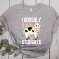 Cow Teacher Lover Women's Heather T-Shirt Athletic Heather