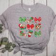 Cute Coquette Pencil Bow Christmas School Teacher Student Women's Heather T-Shirt Athletic Heather